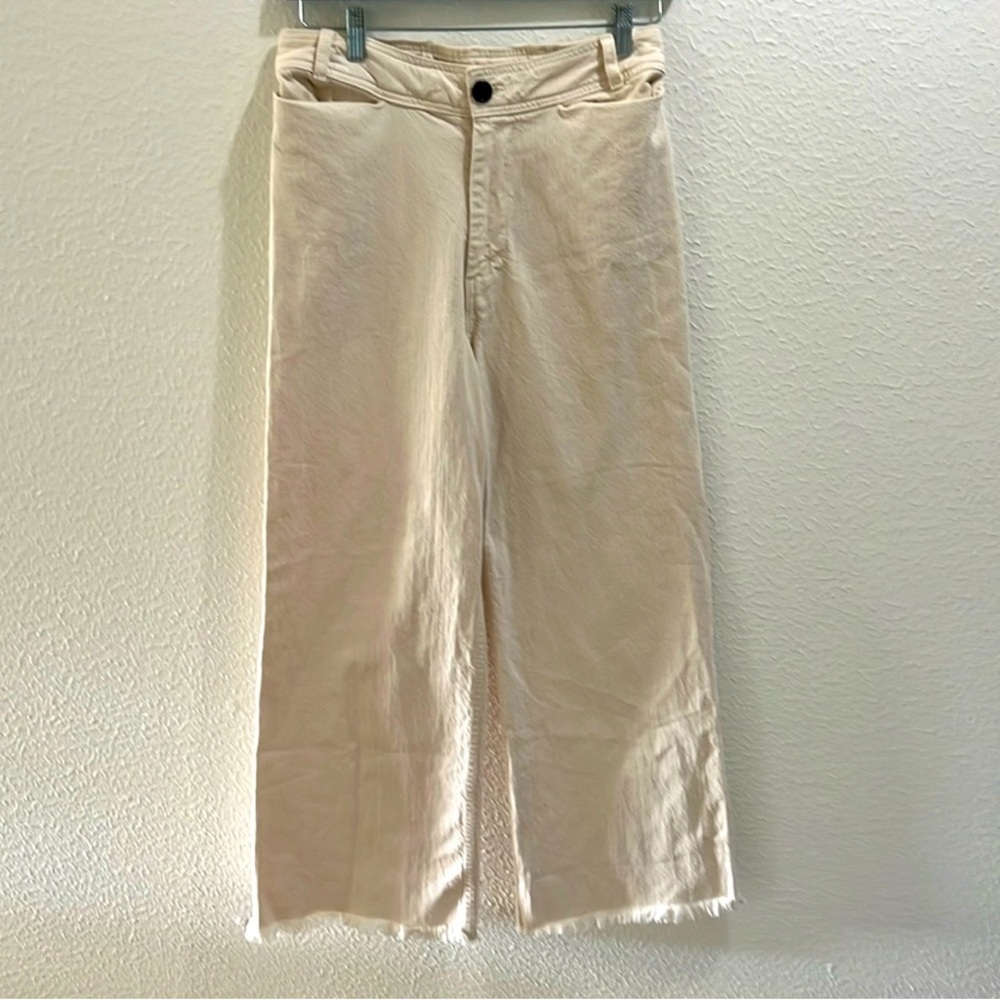 Women's Cream Wide-Leg Pants